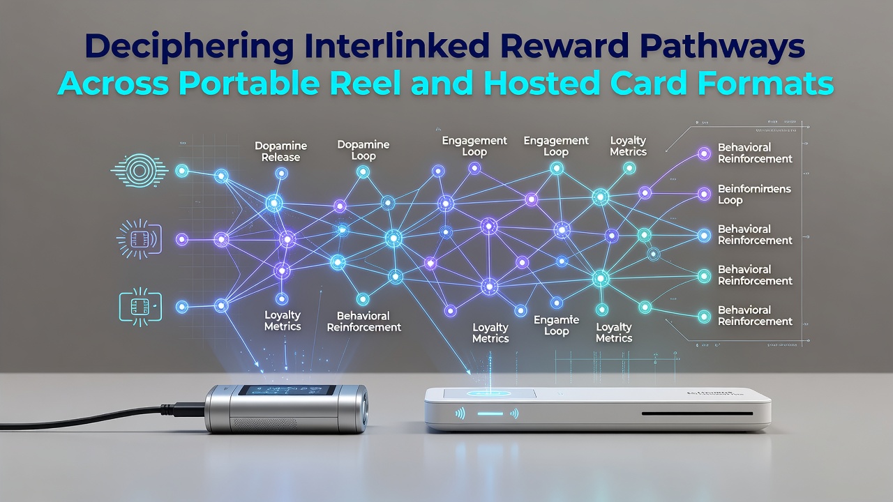 Diagram showing connected reward pathways between mobile slot reels and hosted card game interfaces on portable devices