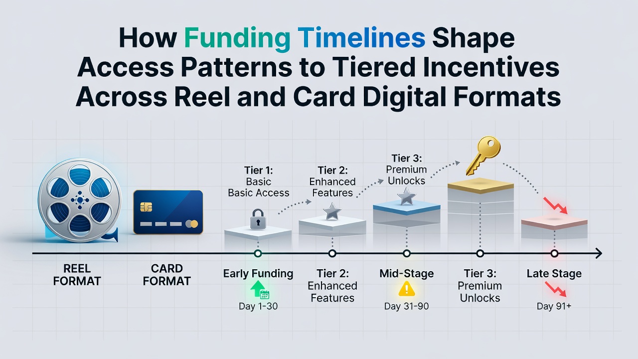 Diagram illustrating deposit schedules and tier progression timelines for reel and card game incentives in digital platforms
