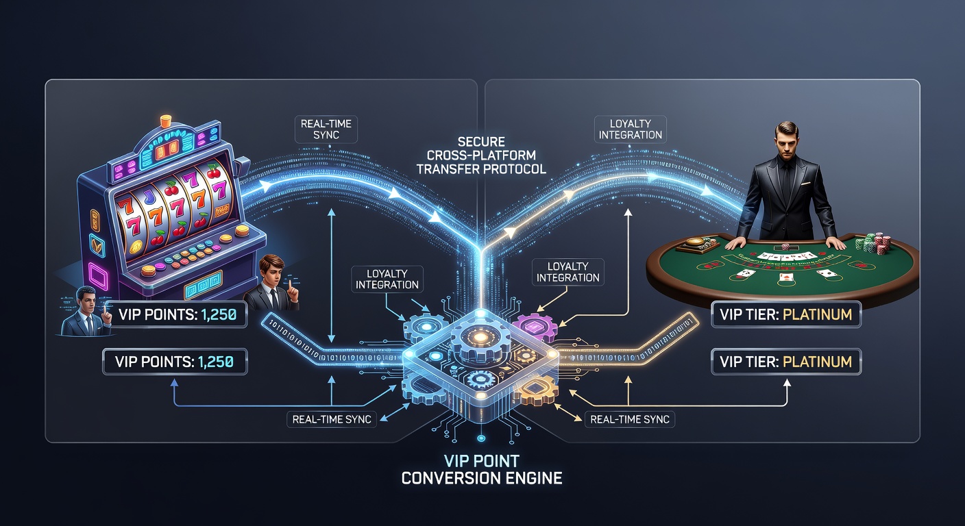 Detailed view of loyalty point synchronization between mobile slot play and live dealer table interfaces