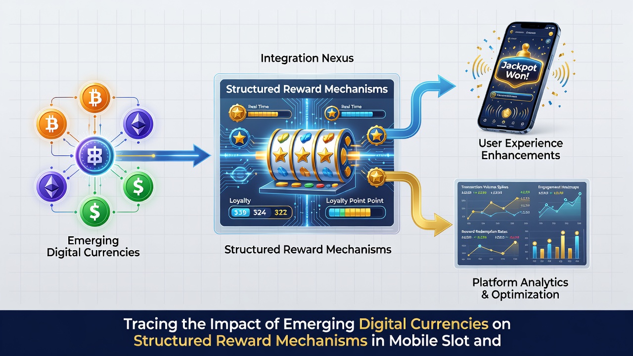 Digital wallet interfaces connected to mobile casino reward dashboards showing point accumulation